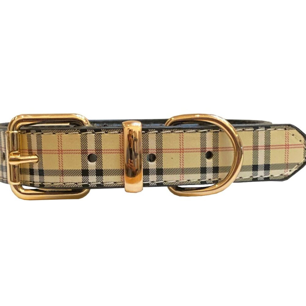 Stanley Beige Designer-Inspired Pet Collar